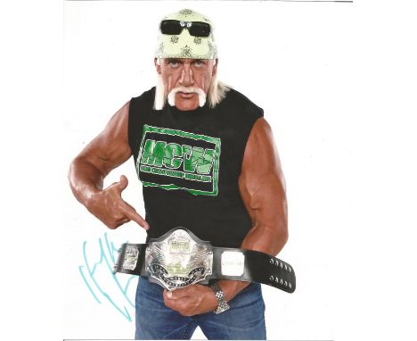 Hulk Hogan signed 10 x 8 colour Wrestling Portrait Photo, from in person collection autographed at ITV Studios London 2012. G
