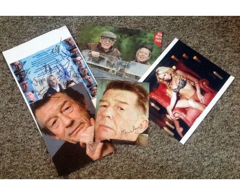 Theatre collection 5 signature piece and flyers signatures include John Hurt, Christian Slater, McKenzie Crook, Lucy Porter a