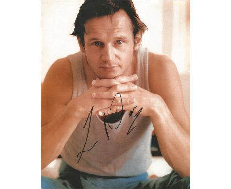 Liam Neeson signed 10 x 8 colour Photoshoot Portrait Photo, from in person collection autographed at New York 2014. Good Cond