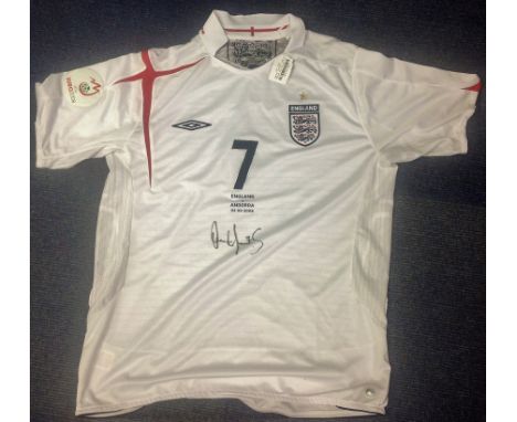 Owen Hargreaves Signed actual match shirt England v Andorra 02. 09. 2006 European Championship qualifier a game that was play