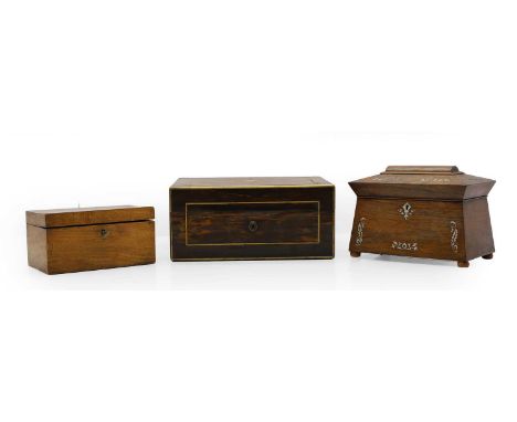 A coromandel and brass inlaid dressing case, 19th century, by Turrill, New Bond Street, of rectangular form with a fitted lea