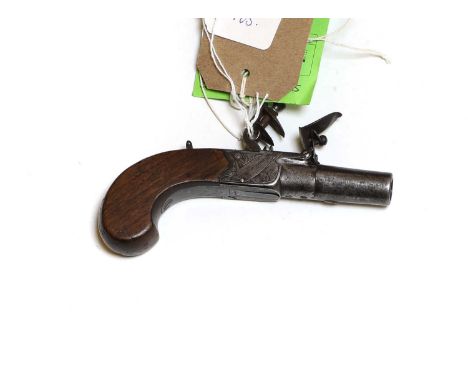 A boxlock flintlock 19th century by Pratt, Sawbridgeworthlocal connectionfitted folding trigger and walnut grip4cm barrelnumb
