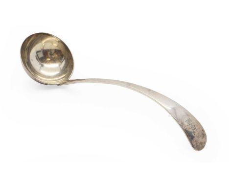 A silver ladle by Josiah Williams &amp; Co, London 1902, 29cm overall 9.7oztCondition ReportOxidisation and surface scratches