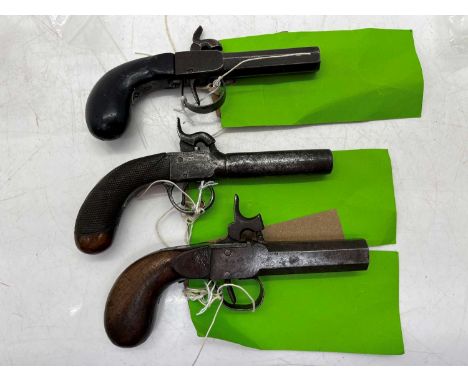 A percussion pocket pistol Belgium, 19th century6.5cm barreltogether with a percussion pocket pistol,6.5cm barreland a percus