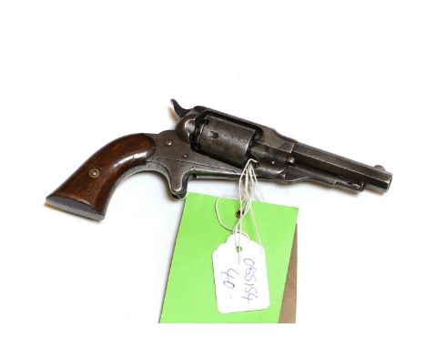 A Remington pocket revolver indistinctly numbered,walnut grip7.5cm barrelProvenance : from the estate of a collector, Hoddesd