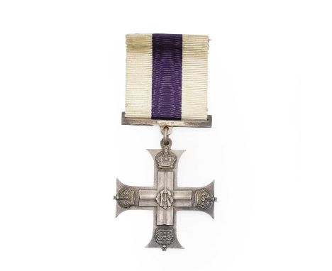 A First World War Military Cross, together with typed note stating 'T. Lt. A. R. Topping. 2nd Bn. Lanc Fus.. For conspicious 