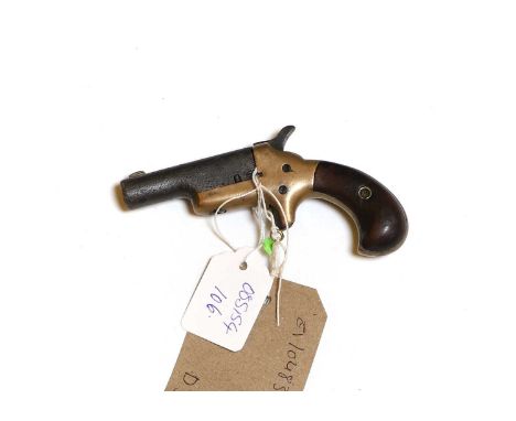 A Colt single shot No 3 model Derringer with brass lockplate and walnut grip,6.5cm barrelProvenance : from the estate of a co