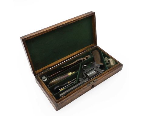 A cased Adams .45 calibre double-action revolver  London Armoury, number B9676, patent 25458, stamped proof marks to cylinder