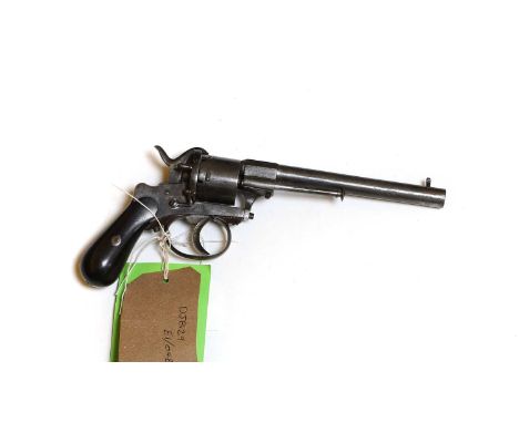 A pin fire six shot Lefauxcheaux revolver .32 calibre, Belgium,with ebony grip,16cm barrelProvenance : from the estate of a c