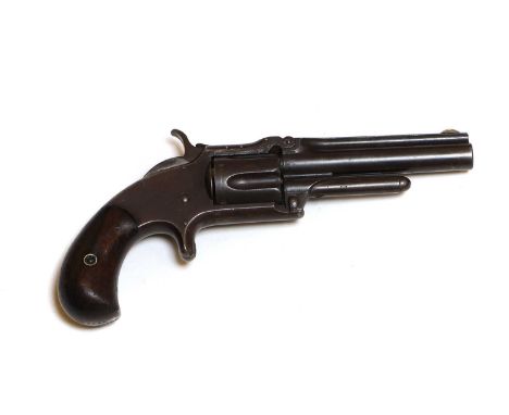 A Smith and Wesson five shot pistol serial number 31516.32 calibrebreach loading with walnut grip9cm barrelProvenance : from 
