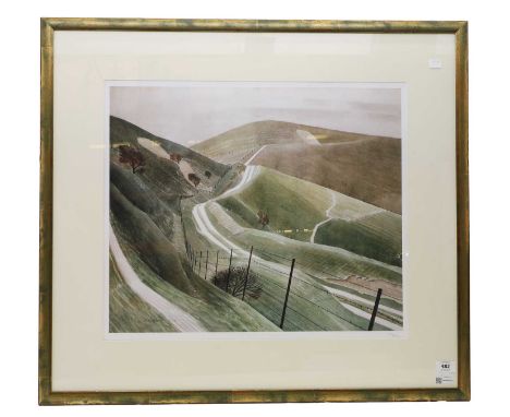 After Eric Ravilious,  ‘Chalk Paths’  a limited-edition print, 654/950,   47 x 56cm, framed  Condition ReportThe print is fro