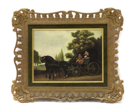 Limoges oil on porcelain after George Stubbsa lady and gentleman in a carriagegilt framed 24 x 32cmCondition ReportMinor surf