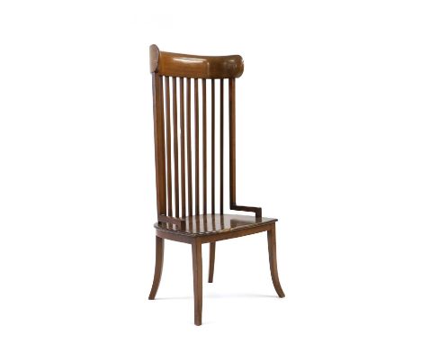 An unusual mahogany chair, possibly Scottish, 54.5cm wide 45.5cm deep122cm high, seat 39cmCondition ReportKnocks and wear. Fr