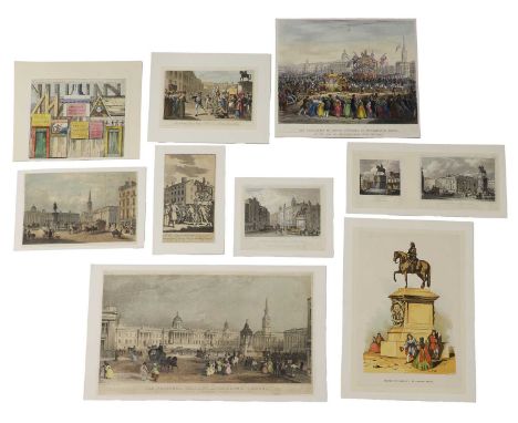 PRINTS, mainly London: Six coloured lithographs: The Coronation of Queen Victoria, 1838; Pollock’s scene in 'Jack the giant k