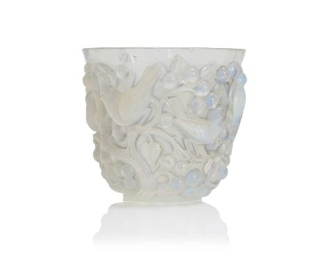 René Lalique (French, 1860-1945) an 'Avalon' vase, no. 986, designed in 1927, opalescent glass, wheel engraved 'R LALIQUE FRA