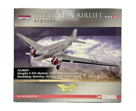 Corgi Aviation Archive model No. AA38201 1/72 scale limited edition die-cast model of a Douglas C-47A Skytrain (Berlin Airlif