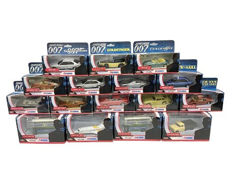 Corgi - The Ultimate Bond Collection - sixteen die-cast model vehicles from Goldfinger, Thunderball, Moonraker, Live and Let 