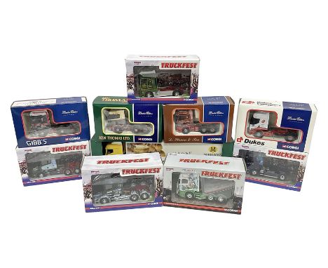 Corgi - nine limited edition die-cast heavy haulage tractor units including five Truckfest CC13223, CC13714, CC12817, CC12815