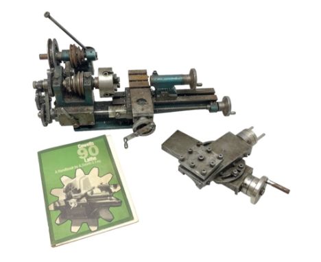 Cowells of Norwich model 90 modelmaker's lathe with handbook, the Pratt Bernard 4-jaw chuck with 4cm centre height and 7.5cm 