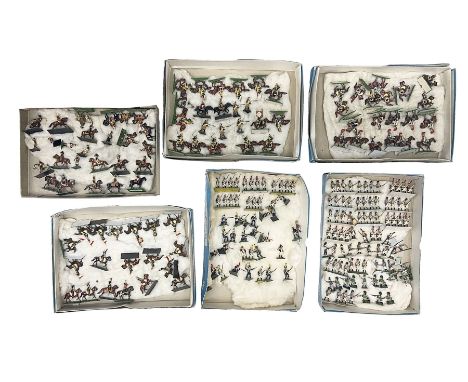 Painted metal wargame figures - over two hundred Lancers, Chasseurs, Dragoons, Cuirassiers, Carabiners, Imperial Guard, Bavar
