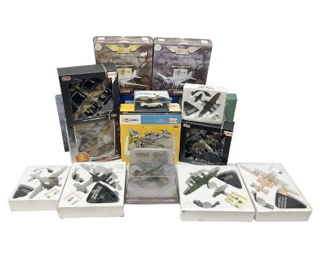 Fifteen modern die-cast models of aircraft by Corgi, Atlas Editions and Ixo including Aviation Archive, War Birds, Fighters o