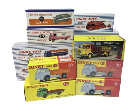 Dinky (Atlas Editions) - thirteen commercial vehicles comprising two x Foden 14-Ton Tanker No.942; two x Guy Van Spratts No.9