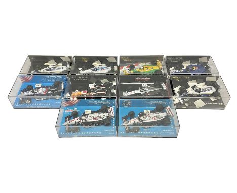 Pauls Model Art Minichamps Formula - ten 1:43 scale die-cast models of racing cars in plastic display cases (10)Condition Rep
