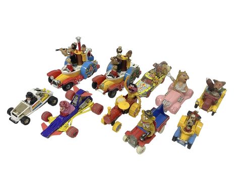 Corgi - ten unboxed and playworn TV/Film related die-cast models including three Popeye Paddle Wagons; Dick Dastardly; Magic 