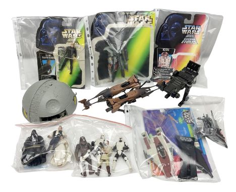 Star Wars - nine 3.75" main character action figures including Chewbacca, Han Solo, Princess Leia, Luke Skywalker, Darth Vade