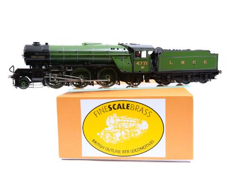 A ‘FineScaleBrass - British Outline RTR Locomotives’ O Gauge LNER class V2 2-6-2 Tender Locomotive. ‘Green Arrow’ 4771 in lin