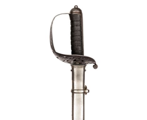 An Edward VII cavalry officer’s sword, very slightly curved, fullered blade 35" by Wilkinson, no 42335 (for 1909) on backstra