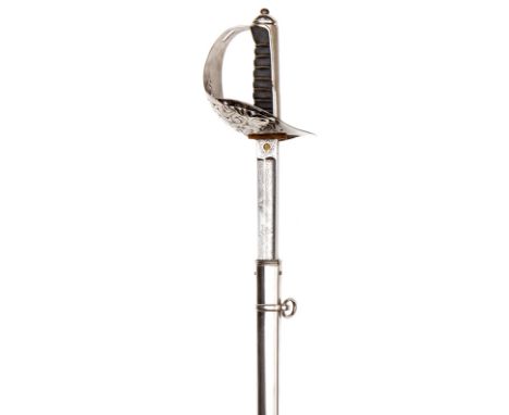 An interesting officer’s sword of The R Army Medical Corps,  almost straight, fullered blade 32½”, by Wilkinson, no 30276 (fo
