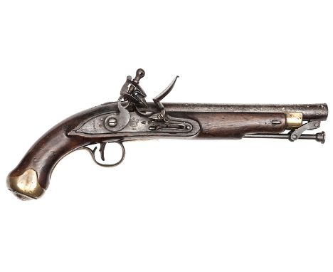 A .65” Tower New Land Pattern flintlock holster pistol, 15” overall, barrel 9” with ordnance proofs, lock bearing crowned “GR