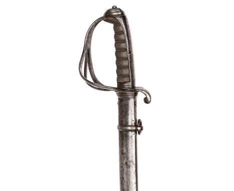 An early Victorian 1821 pattern light cavalry officer’s sword, slightly curved, pipe backed blade 35", by John Lilly, London,