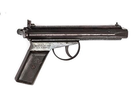 A scarce .177” Accles & Shelvoke “Warrior” air pistol c 1932,  the frame stamped “The “Warrior”/ Made in England” on left sid