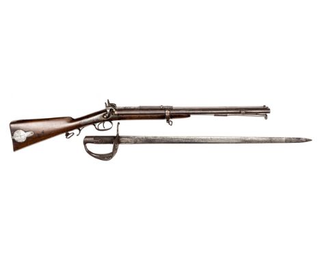 A good scarce double barrelled 32 bore Jacob’s percussion rifle,  40½” overall, barrels 24” with Jacob’s deep 4 groove riflin