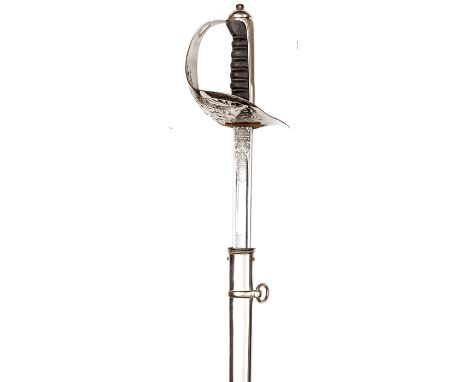 A similar sword (owned by McLoughlin’s son, who had both swords rehilted and plated en suite) straight fullered blade 32½” by