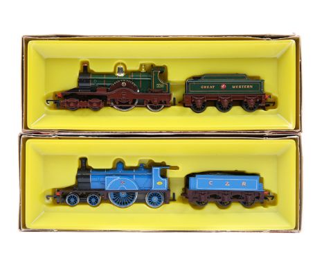 2 Hornby Railways OO 4-2-2 tender locomotives. Caledonian Railways (CR) in white lined mid blue, 123 (R.553). Plus, a similar