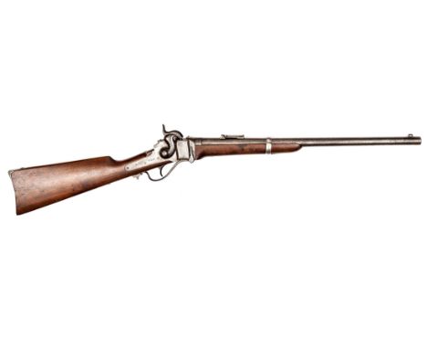 A .50” Sharp’s New Model 1859 breech loading percussion carbine, number 62929, the barrel with Lawrence’s patent folding rear