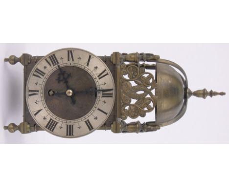 A reproduction brass lantern clock,by Elliot of London, height 12".