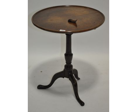 A George III oak tilt top tripod table,width 1'10", height 2'3".