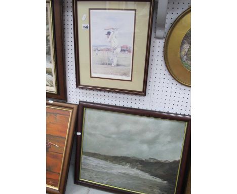 M.S Gayler, Winter,South Cliff, Scarborough, oil on board, signed and dated 1981, 39 x 49cm. Alan Stuttle, signed print of Ge