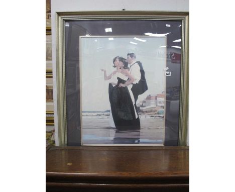 Jack Vettriano 'The Missing Man II', colour print, prints plus label verso, 60 x 46c,, another for Portland Gallery. (2)