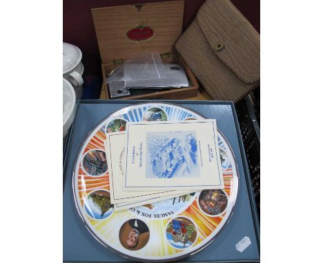 Wedgwood Commemorative Plate, 150th Anniversary of The Founding of Stocksbridge Works by Samuel Fox, in original box, Samuel 