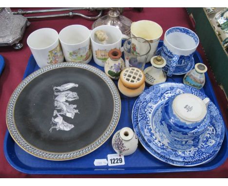 Pratt 'Old Greek' Plate, Doulton Bunnykins mugs, Copeland Italain Spode, etc:- One Tray.