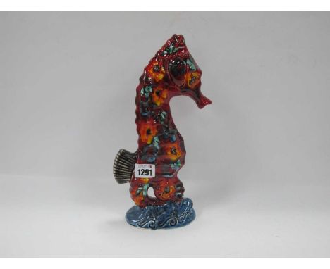 Anita Harris Model of a Seahorse. gold signed, 28cm high.
