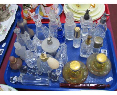 Scent Bottles, including Thomas Webb, Stuart, Art Deco:- One Tray.