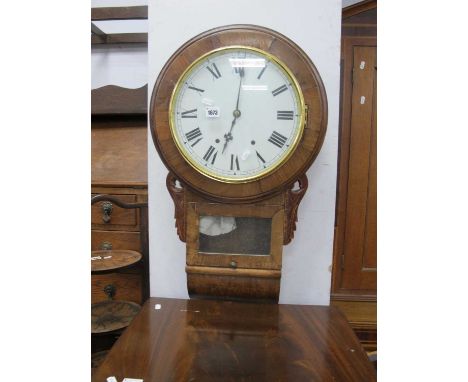XIX Century Cased Wall Clock, with eight day movement.