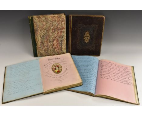 An early to mid-19th century gilt leather commonplace album, probably composed and collected by a member of the Wood family o