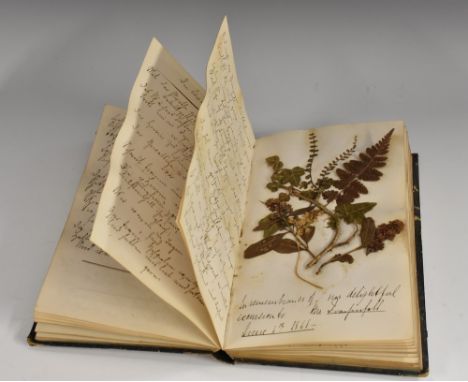A mid-Victorian lady's manuscript herbarium-commonplace book, collected and inscribed by Jane Hood, dated 29 Oct 1867, penned